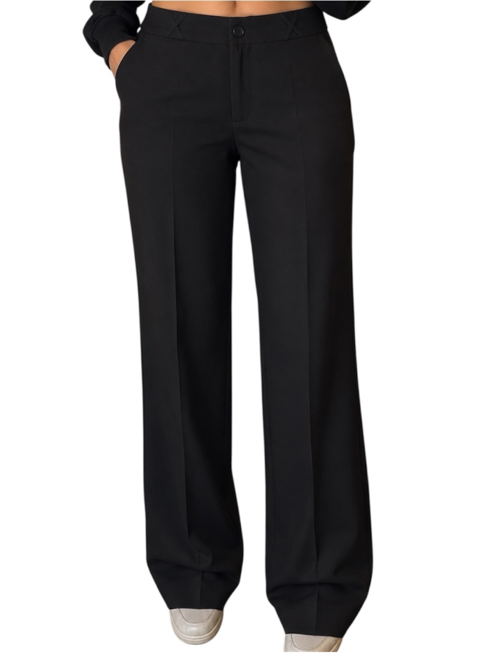Oscar de la Renta Black Tailored Wide Leg Work Pants Trousers Pants Size 8